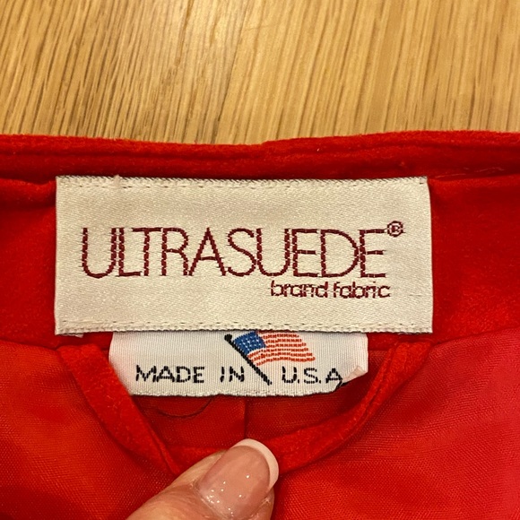 Count Romi Vintage Red Ultrasuede Lightweight Coat Duster 2 Pockets / Size 6 - Picture 3 of 14